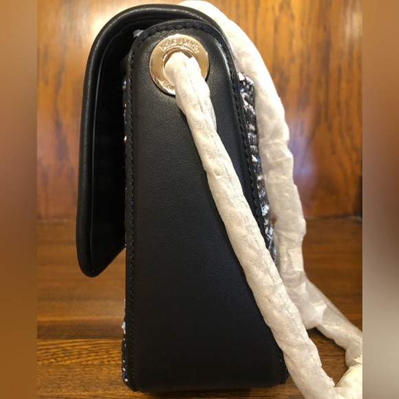 NWT-Kate Spade-Carey Tweed Medium Flap Shoulder Bag-Dark Navy & Black Multi-$499 - Picture 4 of 15